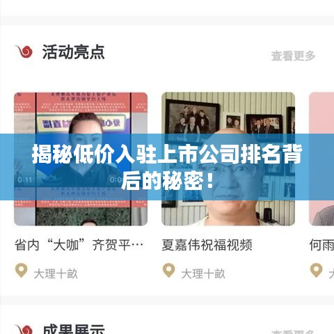 揭秘低价入驻上市公司排名背后的秘密！