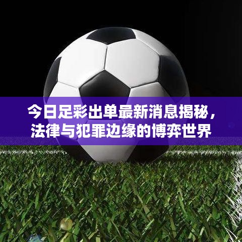 今日足彩出单最新消息揭秘，法律与犯罪边缘的博弈世界
