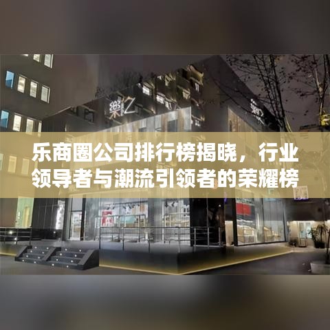 乐商圈公司排行榜揭晓，行业领导者与潮流引领者的荣耀榜单