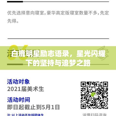 白鹿明星励志语录，星光闪耀下的坚持与追梦之路