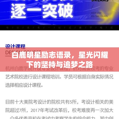 白鹿明星励志语录,星光闪耀下的坚持与追梦之路