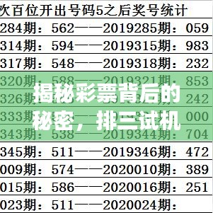 揭秘彩票背后的秘密，排三试机号探索之旅