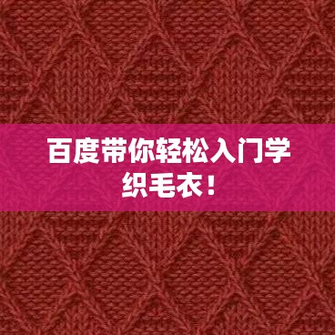 百度带你轻松入门学织毛衣！