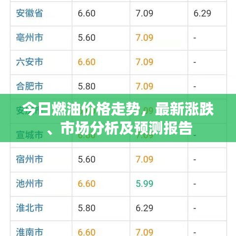今日燃油价格走势，最新涨跌、市场分析及预测报告