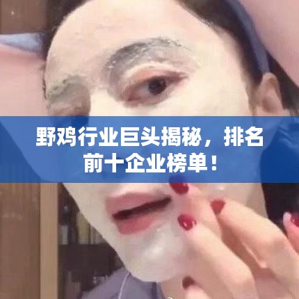 野鸡行业巨头揭秘，排名前十企业榜单！