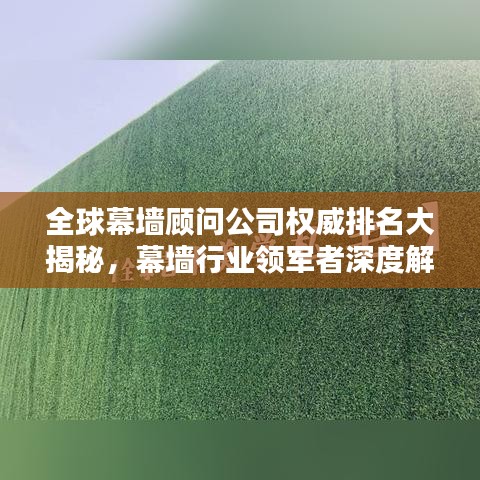 全球幕墙顾问公司权威排名大揭秘,幕墙行业领军者深度解析
