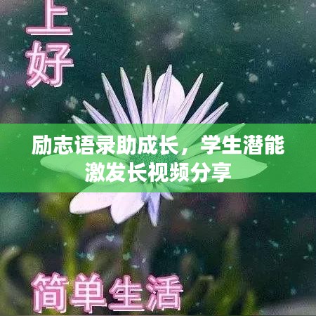 励志语录助成长，学生潜能激发长视频分享