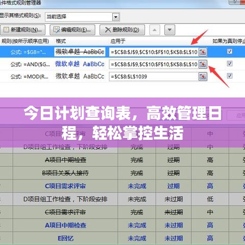 今日计划查询表，高效管理日程，轻松掌控生活