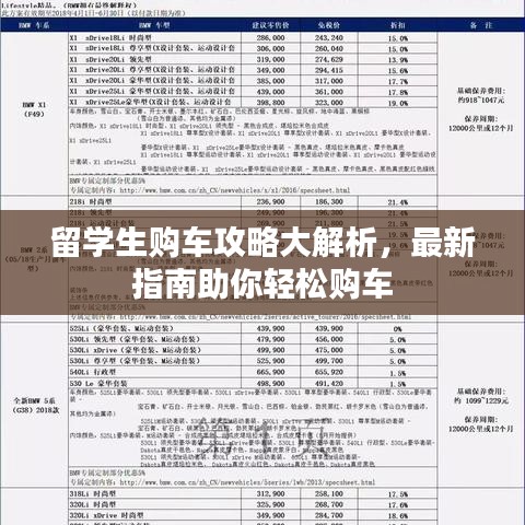 留学生购车攻略大解析,最新指南助你轻松购车