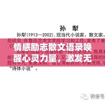 情感励志散文语录唤醒心灵力量，激发无限潜能的视频