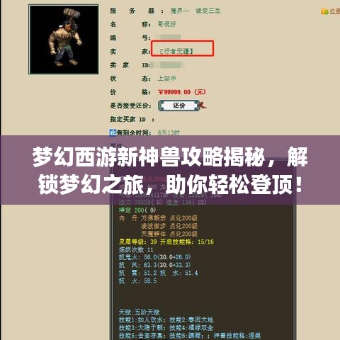 梦幻西游新神兽攻略揭秘，解锁梦幻之旅，助你轻松登顶！