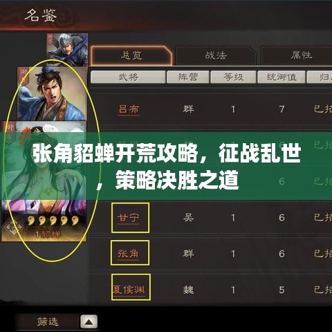 张角貂蝉开荒攻略，征战乱世，策略决胜之道