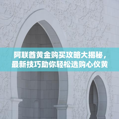 阿联酋黄金购买攻略大揭秘，最新技巧助你轻松选购心仪黄金！