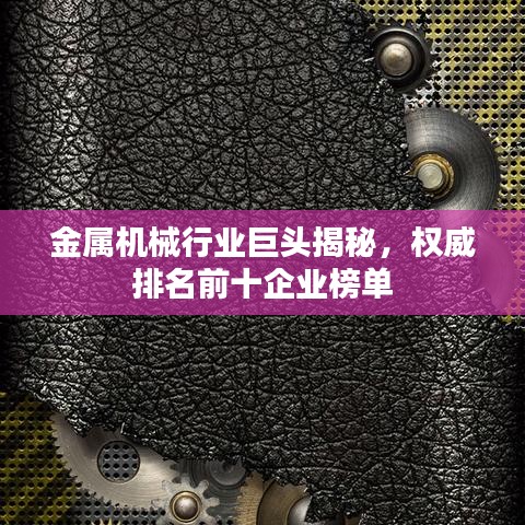 金属机械行业巨头揭秘，权威排名前十企业榜单