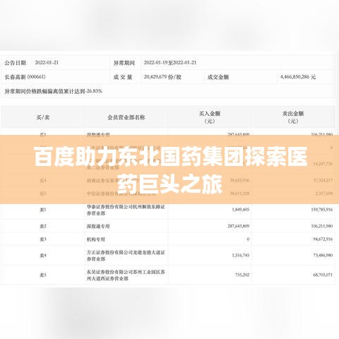 百度助力东北国药集团探索医药巨头之旅