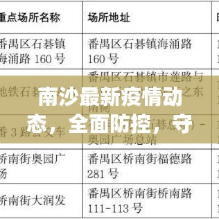 南沙最新疫情动态，全面防控，守护健康