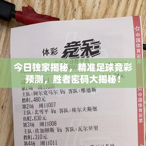今日独家揭秘，精准足球竞彩预测，胜者密码大揭秘！