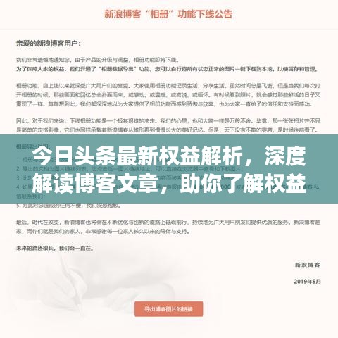 今日头条最新权益解析，深度解读博客文章，助你了解权益细节