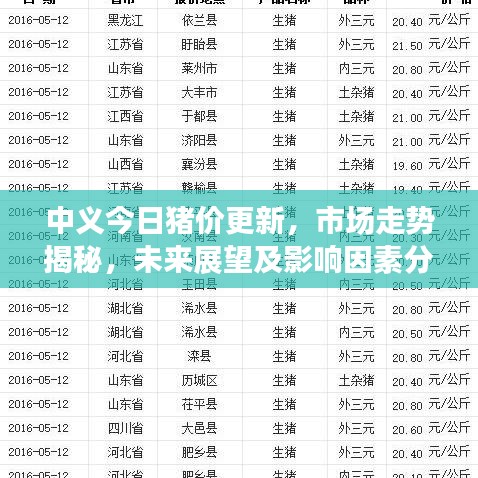 中义今日猪价更新,市场走势揭秘,未来展望及影响因素分析