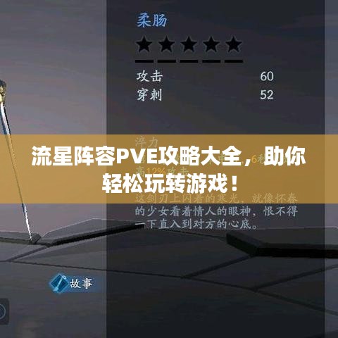 流星阵容PVE攻略大全，助你轻松玩转游戏！