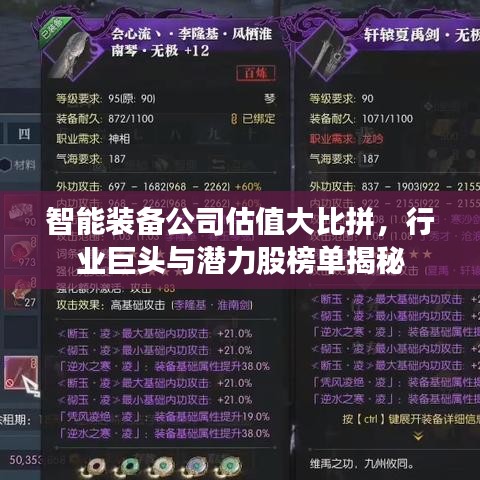 智能装备公司估值大比拼,行业巨头与潜力股榜单揭秘