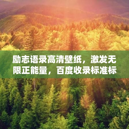 励志语录高清壁纸，激发无限正能量，百度收录标准标题！