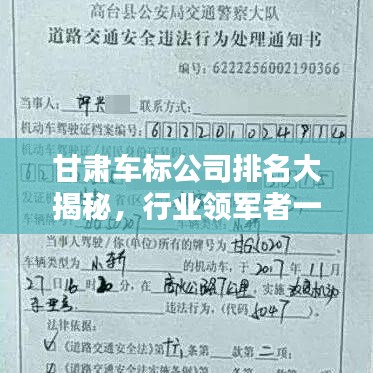 甘肃车标公司排名大揭秘，行业领军者一览无遗
