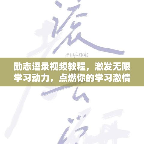 励志语录视频教程，激发无限学习动力，点燃你的学习激情！