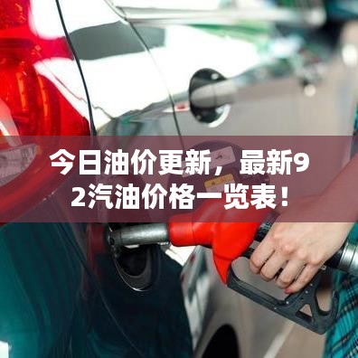 今日油价更新，最新92汽油价格一览表！