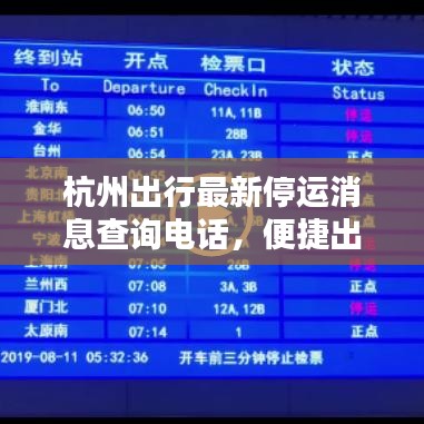 杭州出行最新停运消息查询电话,便捷出行信息,共享你我生活