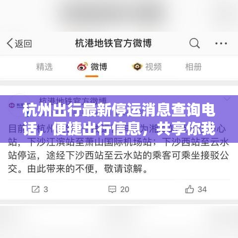 杭州出行最新停运消息查询电话,便捷出行信息,共享你我生活