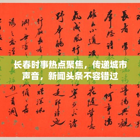 长春时事热点聚焦,传递城市声音,新闻头条不容错过
