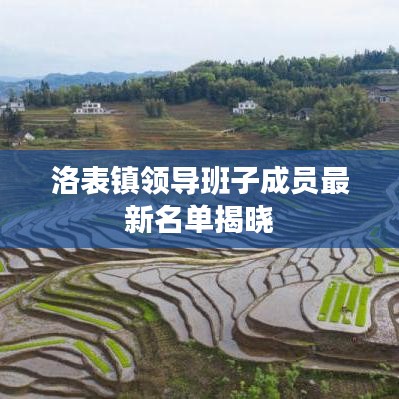 洛表镇领导班子成员最新名单揭晓