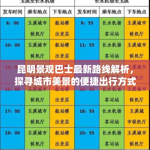 昆明景观巴士最新路线解析，探寻城市美景的便捷出行方式