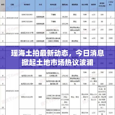 瑶海土拍最新动态，今日消息掀起土地市场热议波澜