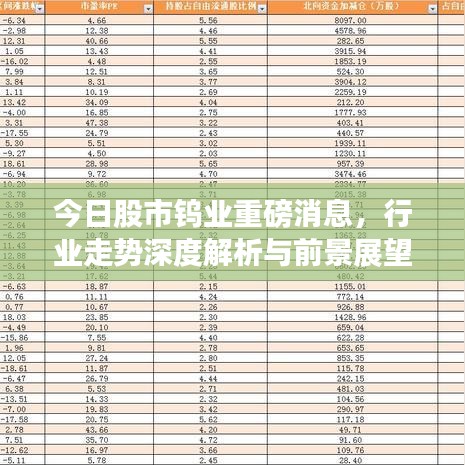 今日股市钨业重磅消息，行业走势深度解析与前景展望