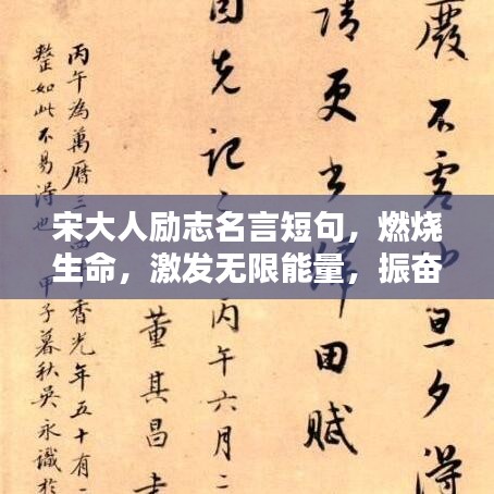 宋大人励志名言短句，燃烧生命，激发无限能量，振奋人心！