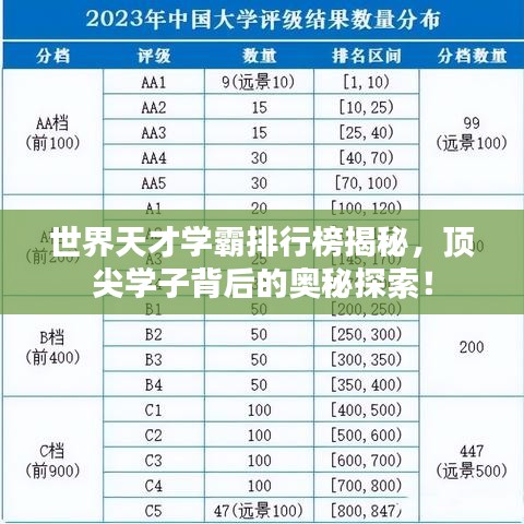 世界天才学霸排行榜揭秘，顶尖学子背后的奥秘探索！