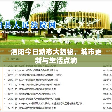 泗阳今日动态大揭秘，城市更新与生活点滴