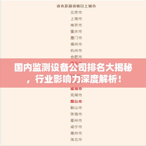 国内监测设备公司排名大揭秘,行业影响力深度解析!