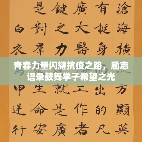 青春力量闪耀抗疫之路，励志语录鼓舞学子希望之光