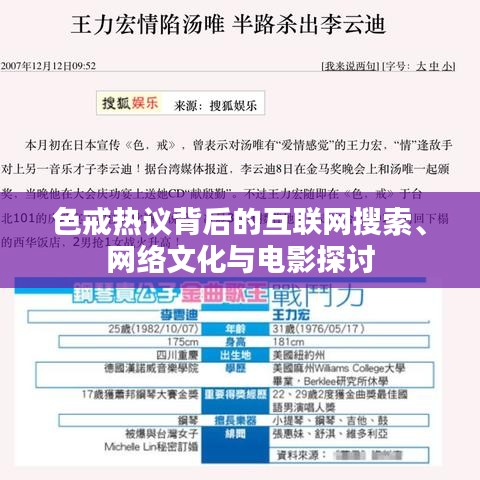 色戒热议背后的互联网搜索、网络文化与电影探讨