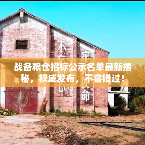 战备粮仓招标公示名单最新揭秘，权威发布，不容错过！