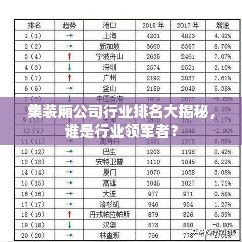 集装厢公司行业排名大揭秘，谁是行业领军者？