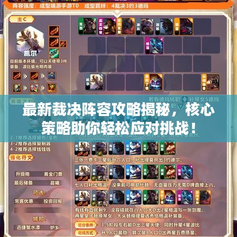 最新裁决阵容攻略揭秘,核心策略助你轻松应对挑战!