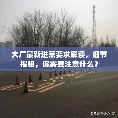 大厂最新进京要求解读,细节揭秘,你需要注意什么?