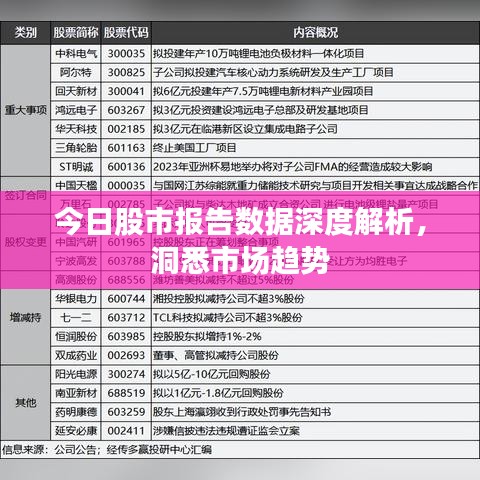 今日股市报告数据深度解析,洞悉市场趋势