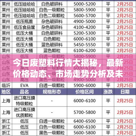 今日废塑料行情大揭秘,最新价格动态、市场走势分析及未来展望!