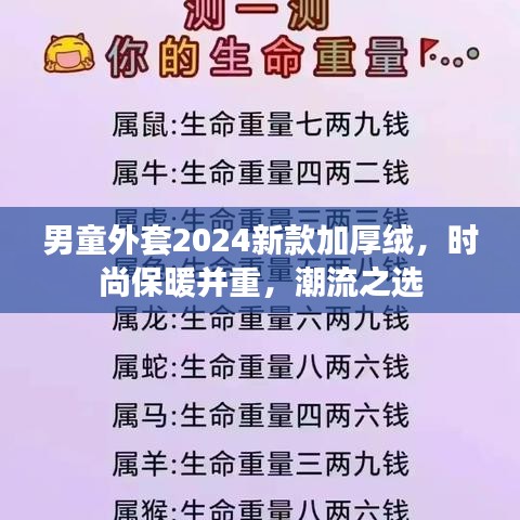 男童外套2024新款加厚绒，时尚保暖并重，潮流之选